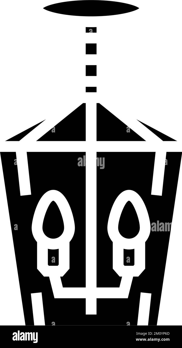 lantern lamp ceiling glyph icon vector illustration Stock Vector Image ...