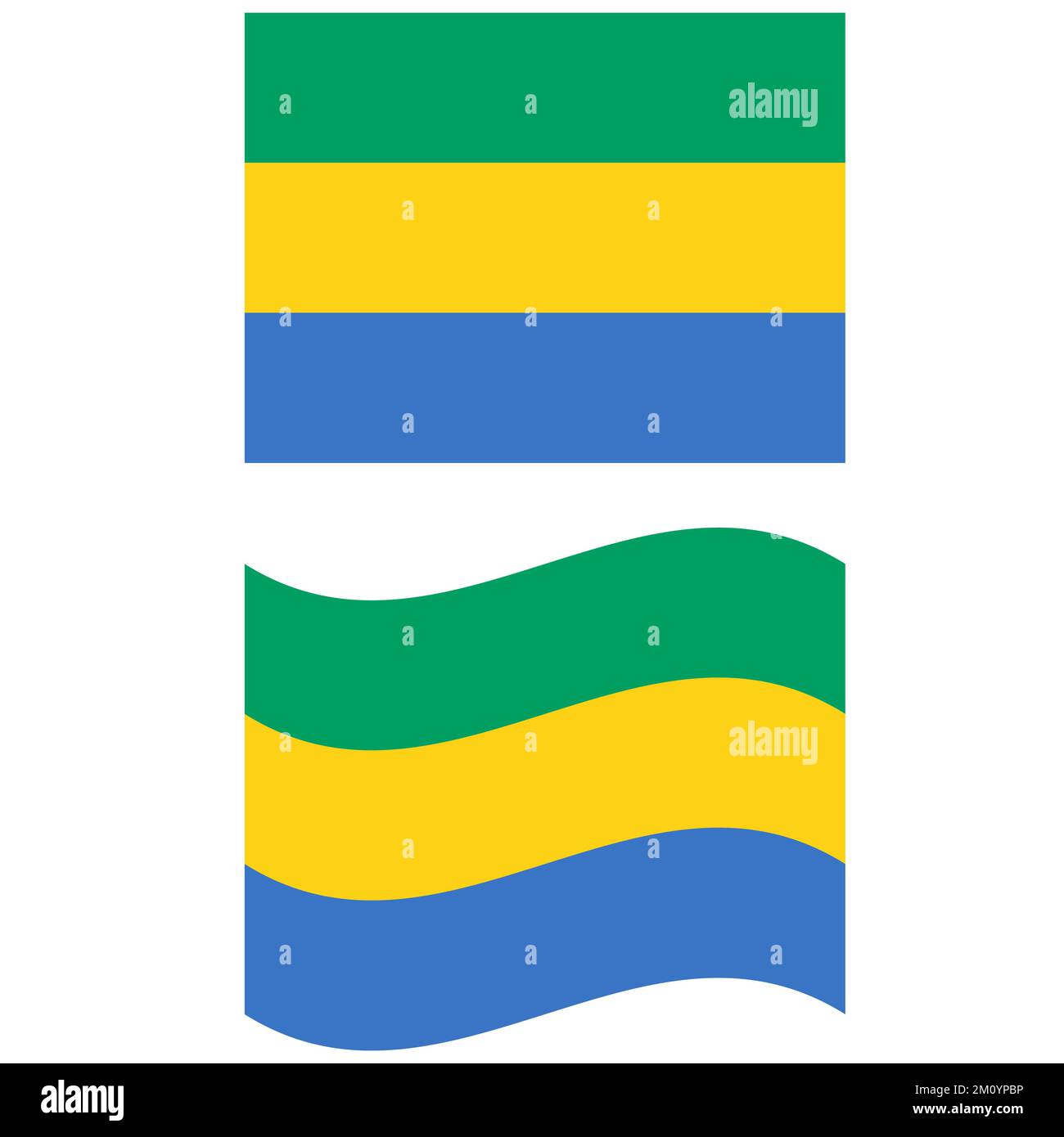 Waving flag of Gabon. Gabon flag on white background. flat style Stock ...