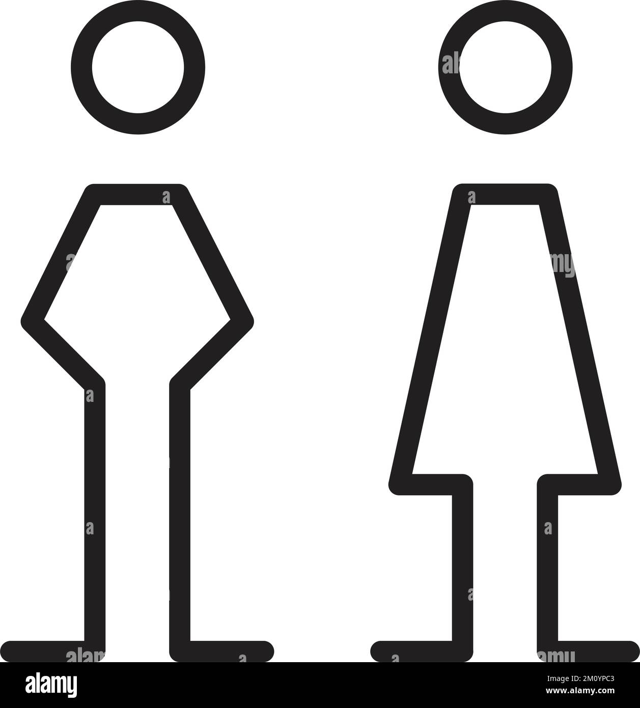 Toilet sign vector with man and woman symbol in a glyph pictogram illustration Stock Vector