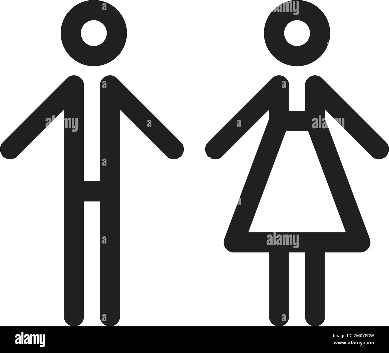 Toilet sign vector with man and woman symbol in a glyph pictogram ...