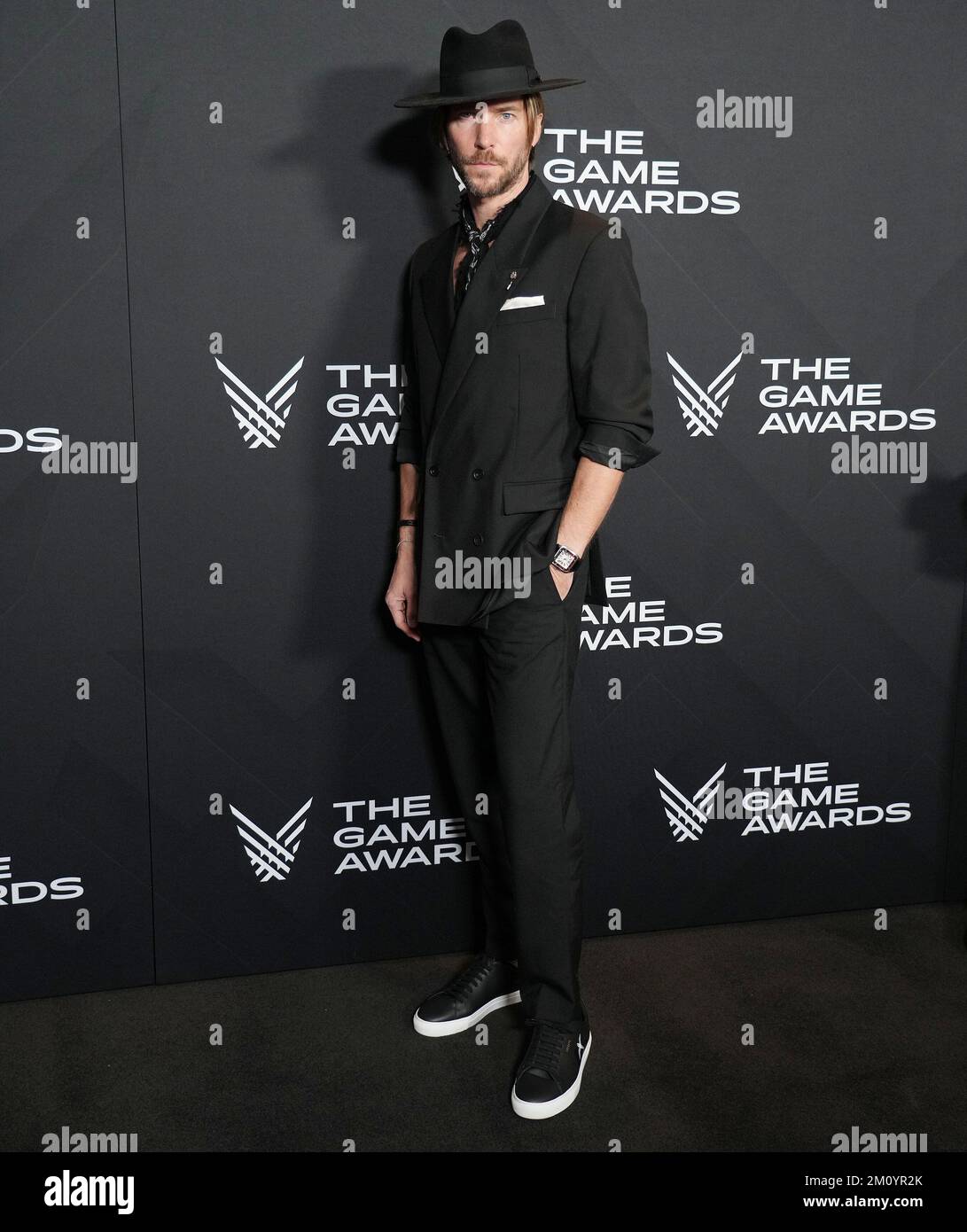 Troy Baker arrives at HBO's THE LAST OF US Premiere held at the Regency  Village Theater in Westwood, CA on Monday, ?January 9, 2023. (Photo By  Sthanlee B. Mirador/Sipa USA Stock Photo 