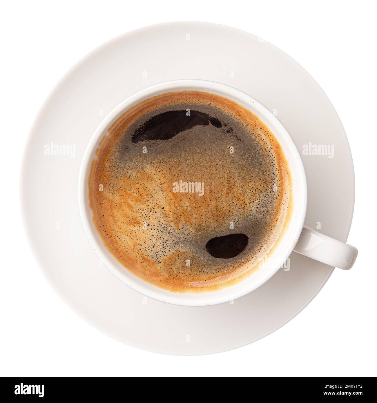 Top view on a cup of black americano coffee Stock Photo