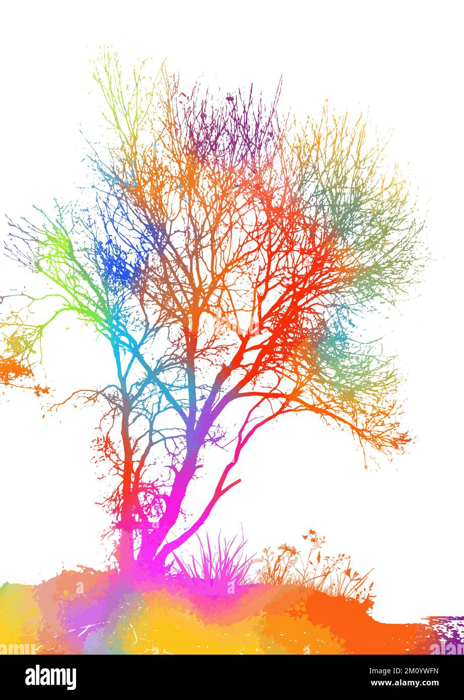 Abstract colored tree. Vector illustration Stock Vector Image & Art - Alamy