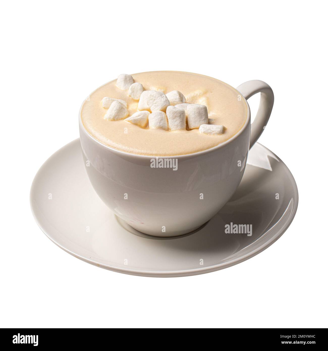 Cup of cappuccino coffee with marshmallows Stock Photo