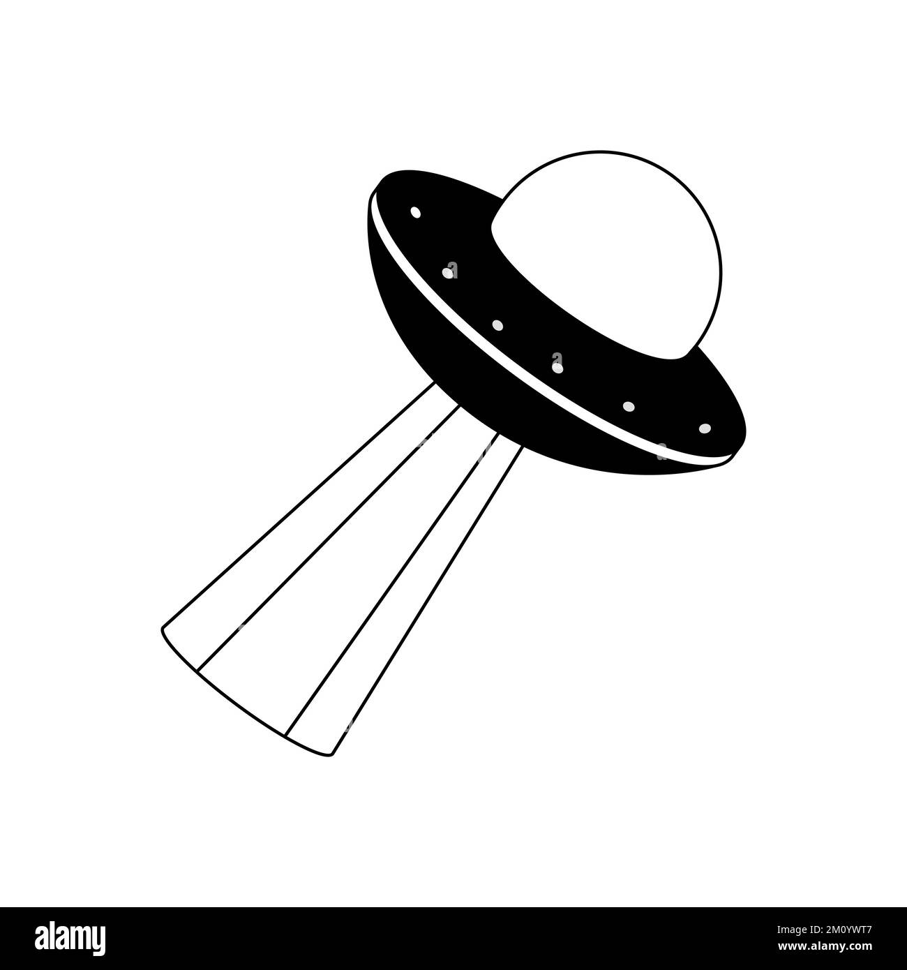 UFO tattoo in y2k, 1990s, 2000s style. Emo goth element design. Old school tattoo. Vector illustration Stock Vector