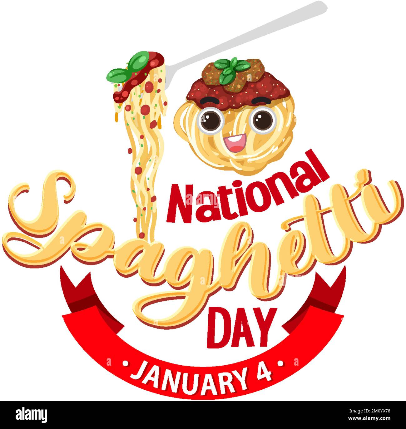 National Spaghetti Day Banner Design illustration Stock Vector Image