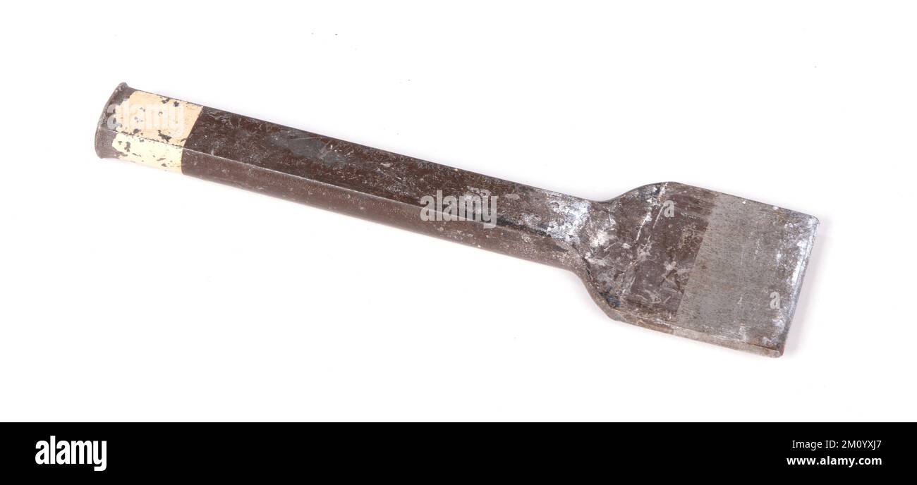 Old grungy chisel for stone works, isolated Stock Photo Alamy