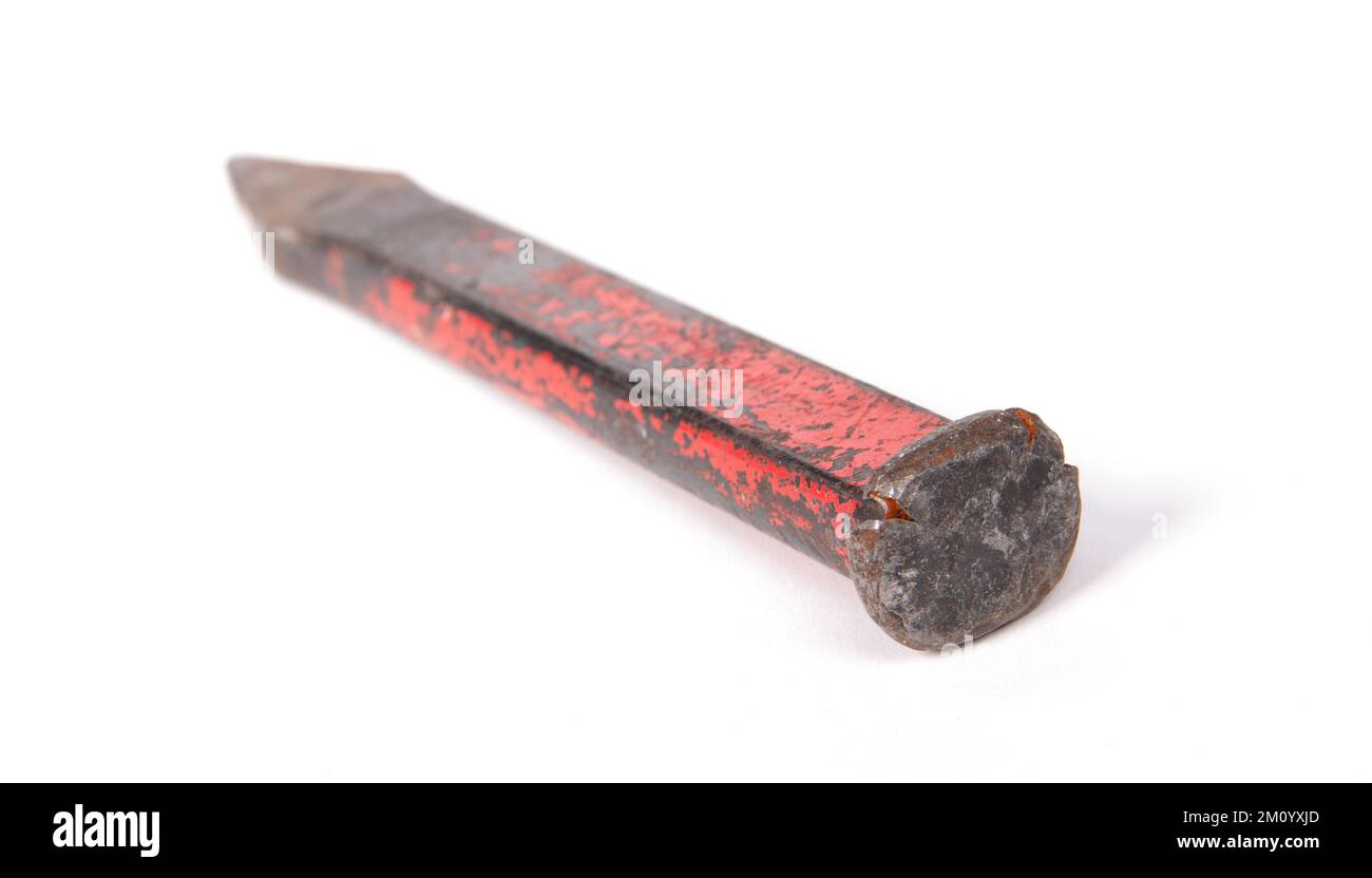 Old grungy chisel for stone works, isolated Stock Photo Alamy