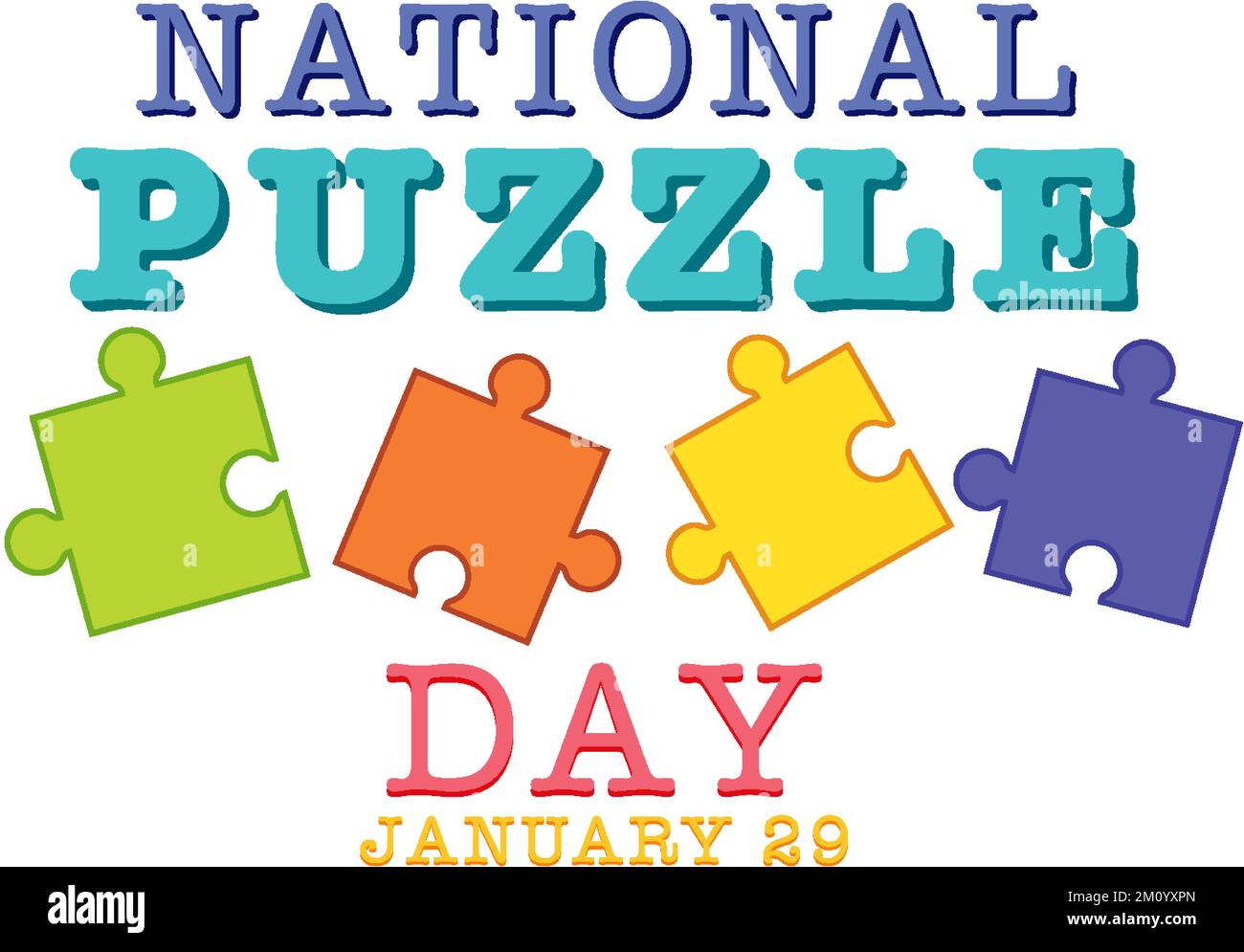 National Puzzle Day Banner Design illustration Stock Vector Image & Art