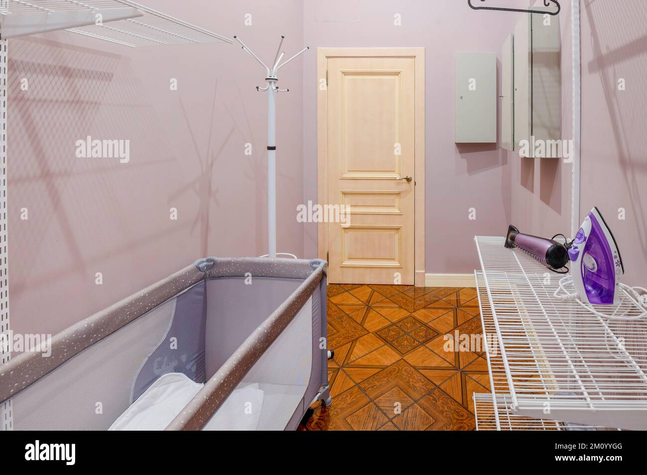 small room in house for storing wardrobe and household items Stock