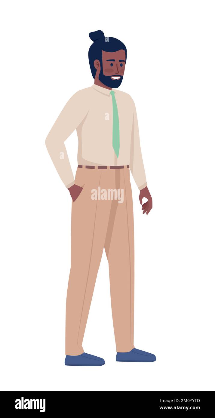 Smiling manager semi flat color vector character Stock Vector
