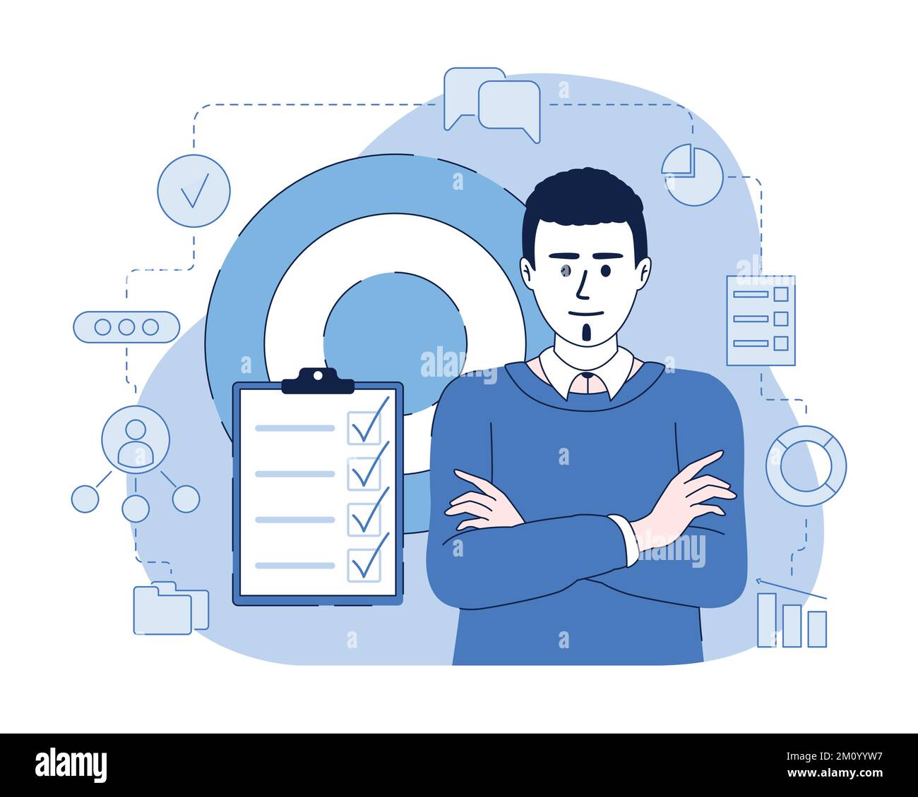 Successful business career flat concept vector illustration Stock ...