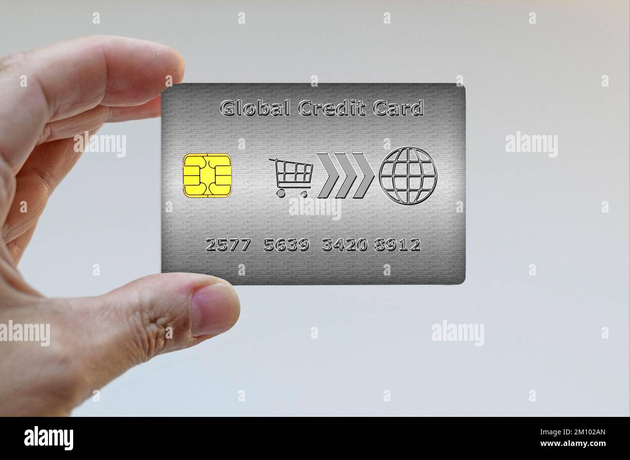 Hand holding a credit card Stock Photo