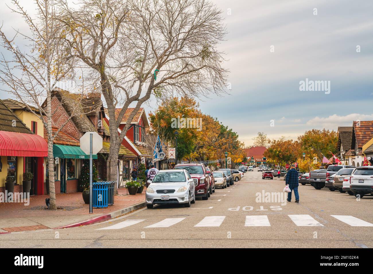 Solvang, California, USA December 8, 2022 Downtown of Solvang