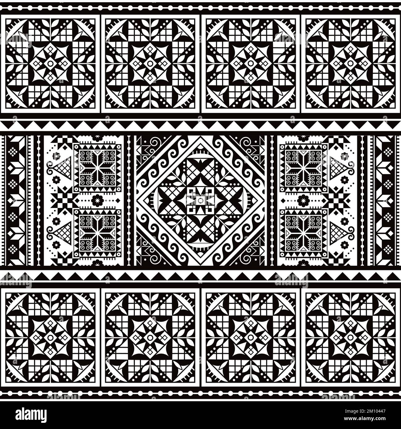 Ukrainian Pysanky vector seamless folk art pattern Hutsul Easter eggs