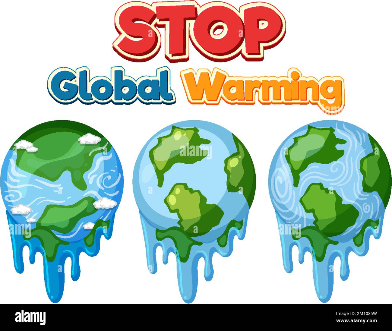 Stop global warming vector concept illustration Stock Vector Image ...