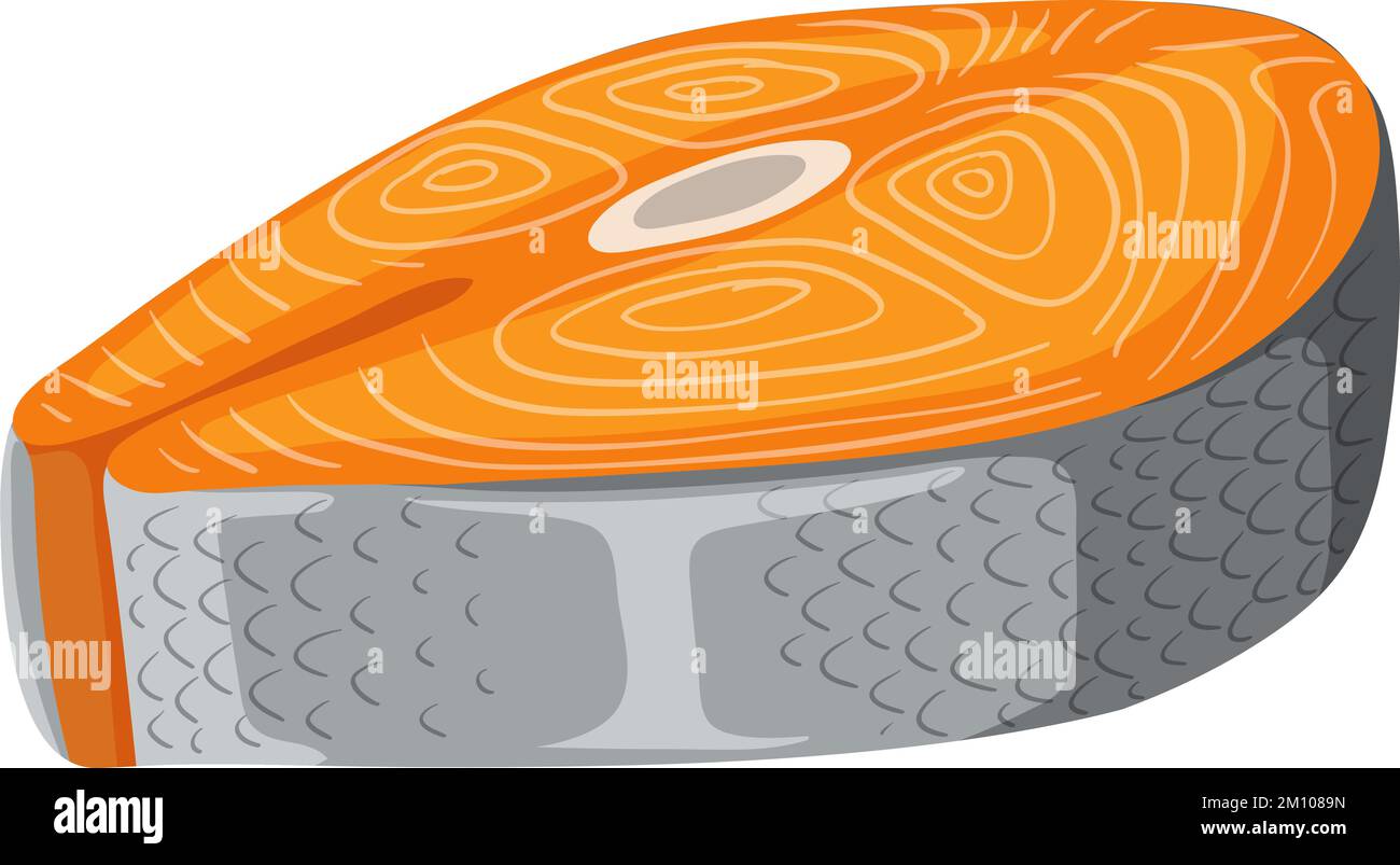 Raw salmon steak vector illustration Stock Vector Image & Art - Alamy