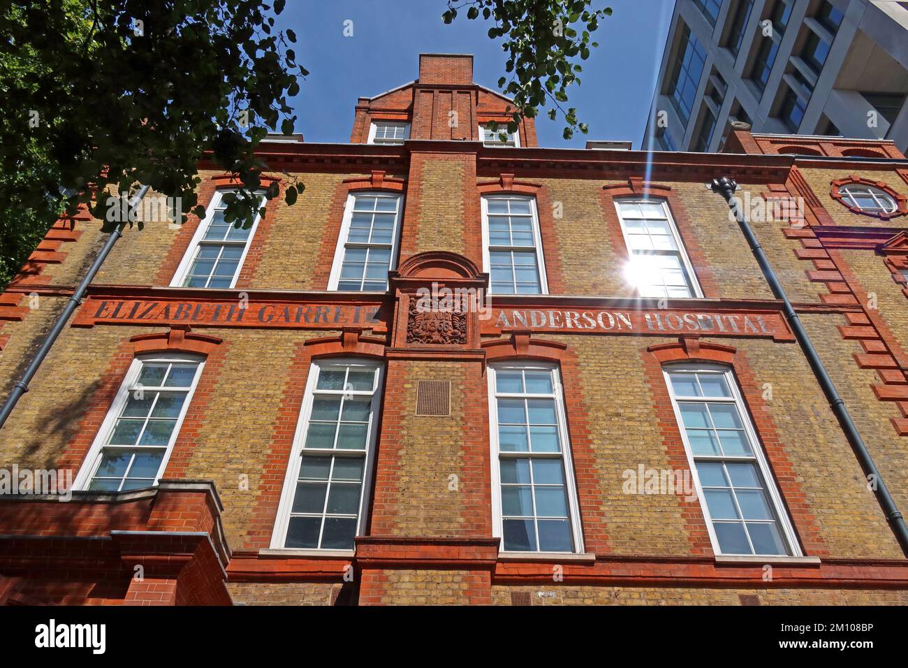 Elizabeth Garrett Anderson and Obstetric Hospital, 1866, now occupied by the Unison Union, 130 Euston Rd, London, England, UK, NW1 2AY Stock Photo