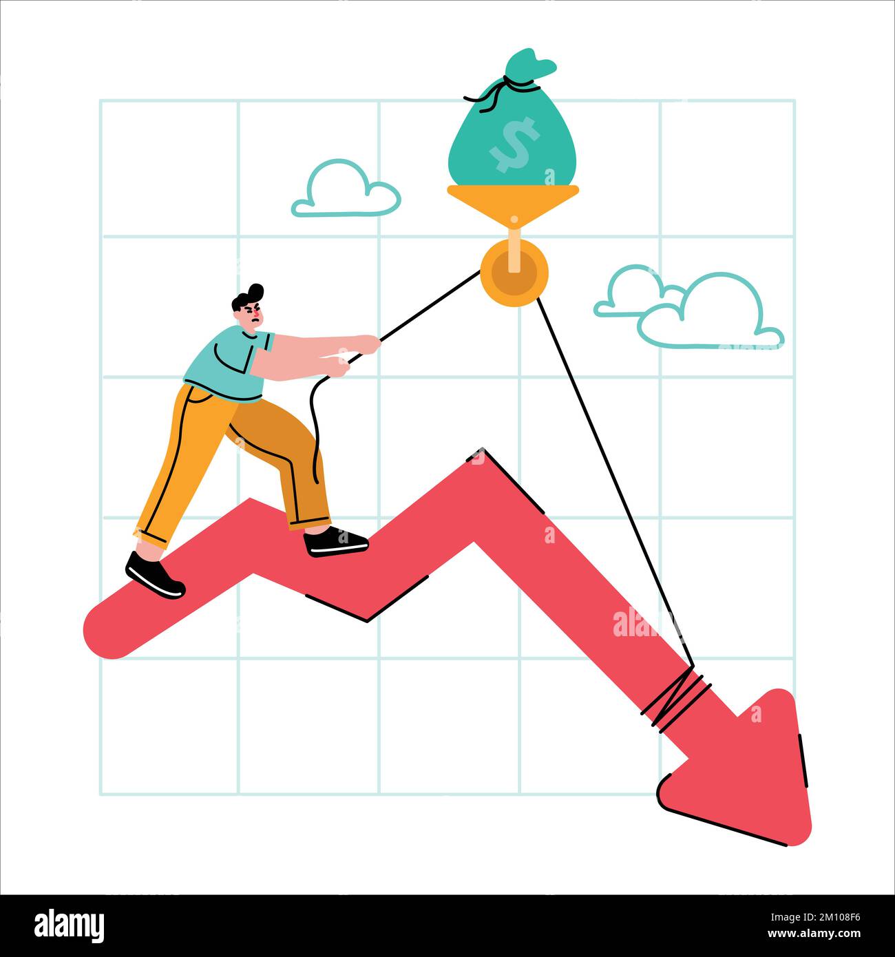 A business crisis and financial inflation concept Stock Vector Image ...