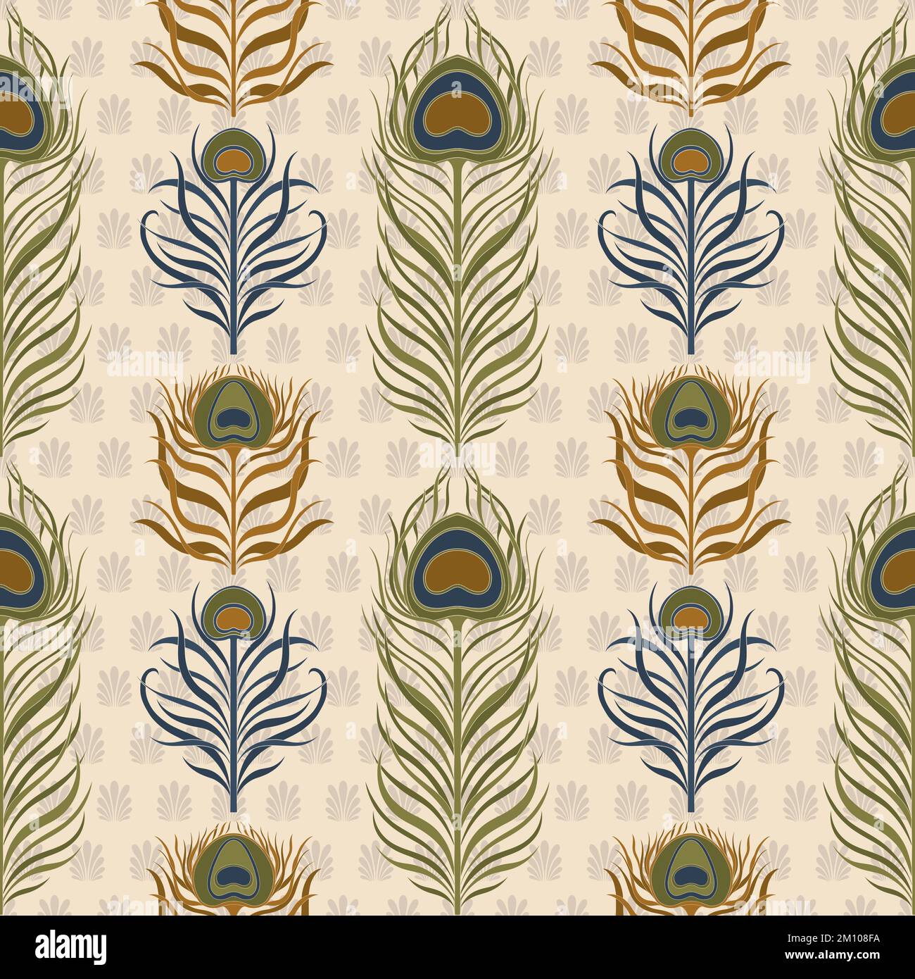 Peacock pattern feather vintage style set. Art deco, nouveau 1920-1930  design Stock Vector Image \u0026 Art - Alamy, image size:1300x1390