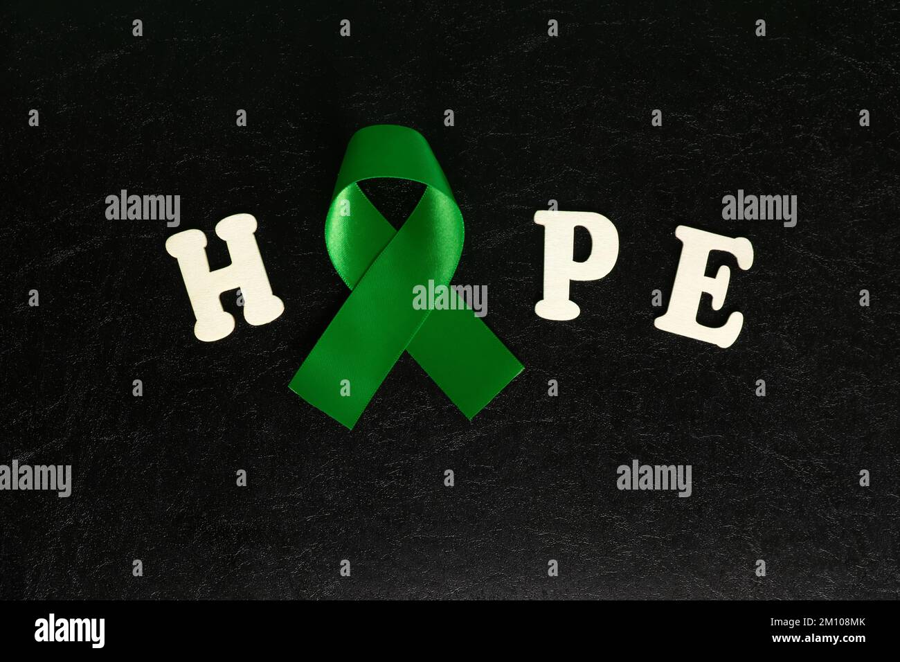 Green ribbon color on dark black background. Gallbladder and bile duct