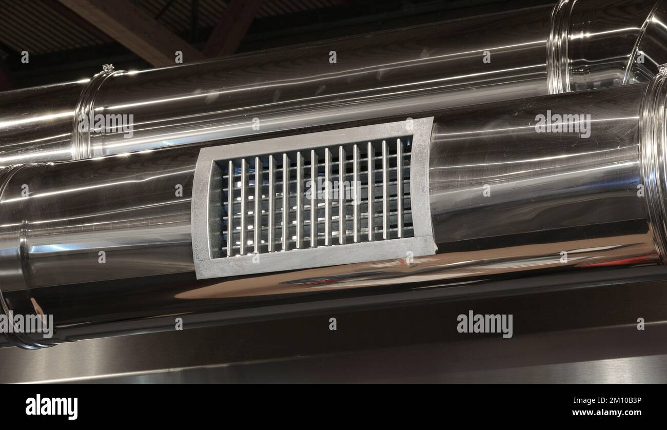 air vent in a steel pipe of the air conditioning system Stock Photo Alamy