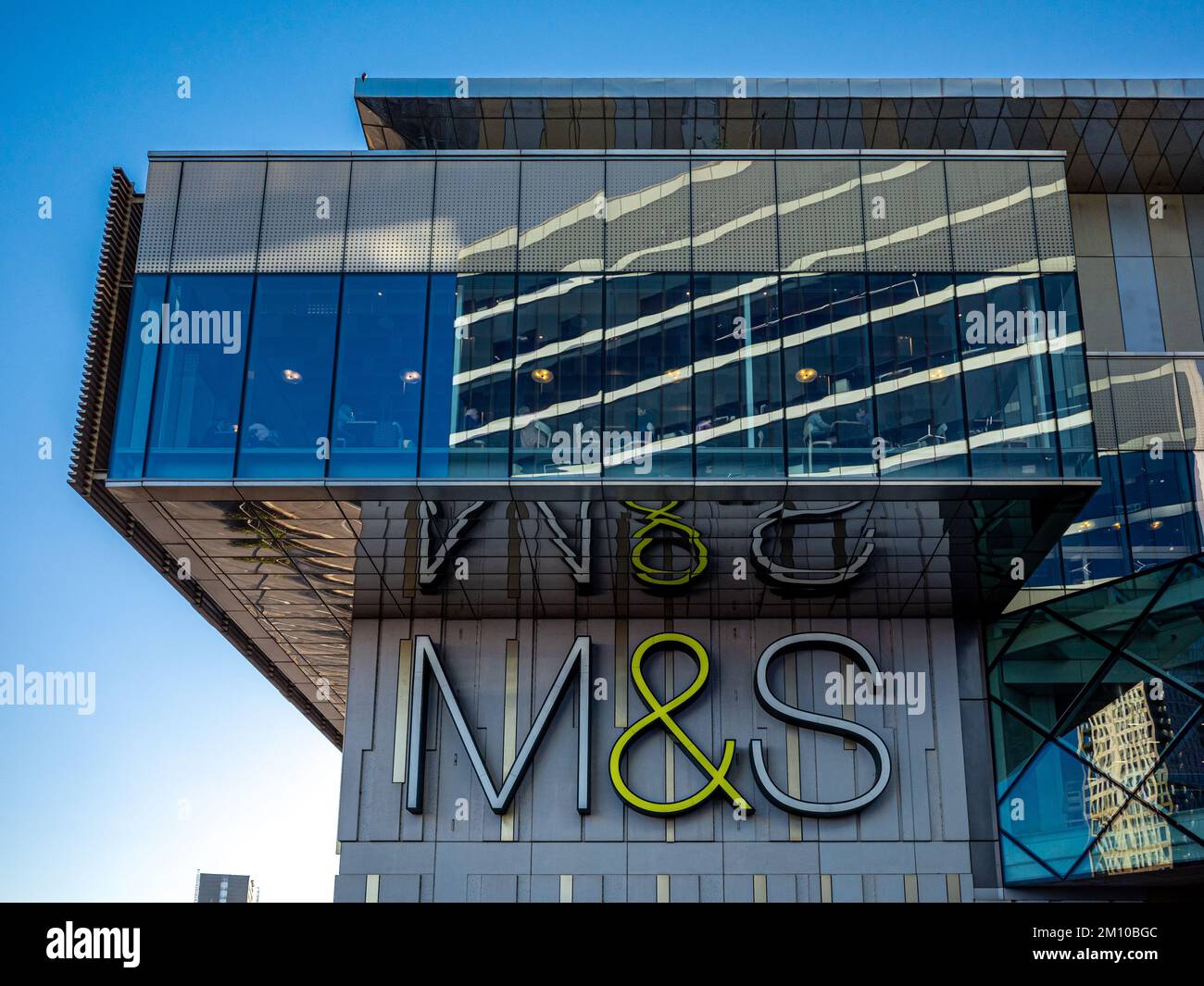 M&S Store at the Westfield Stratford City shopping centre. Marks and Spencer Store Westfield Stratford City London. Stock Photo