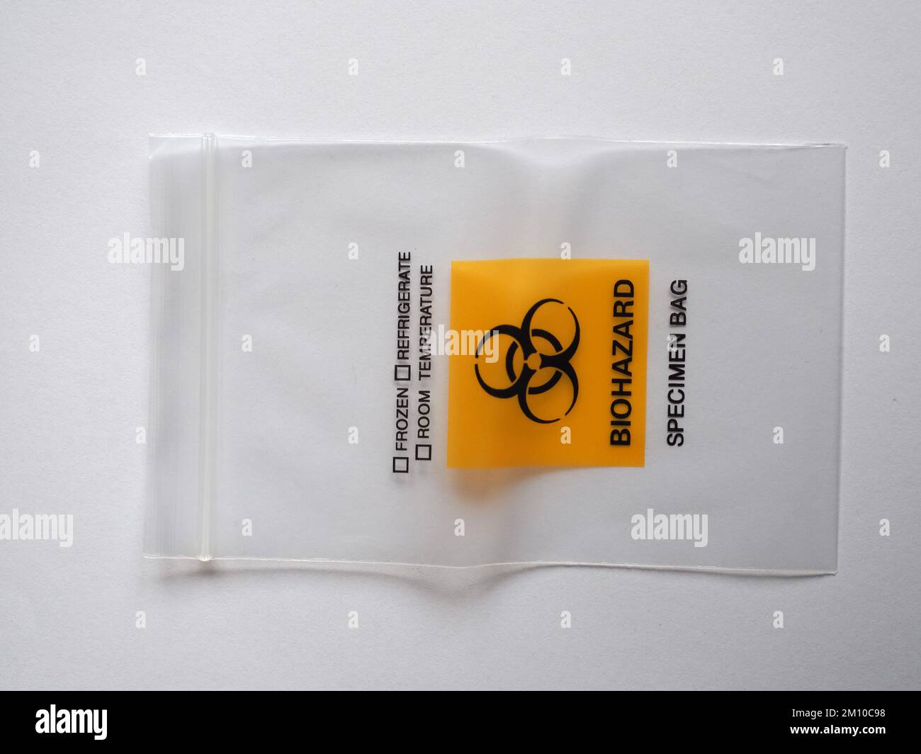 Biohazard specimen bag for disposal of covid test kit Stock Photo Alamy