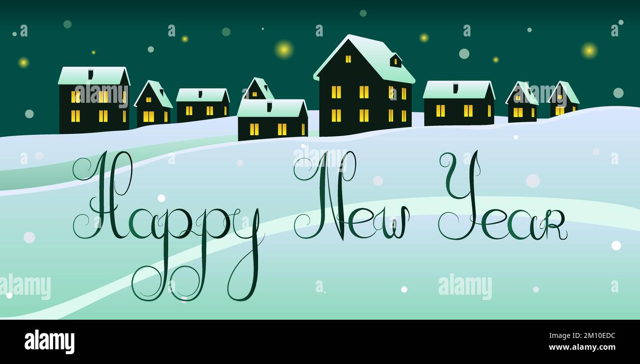 Happy New Year greeting card. Vector illustration Stock Vector Image ...