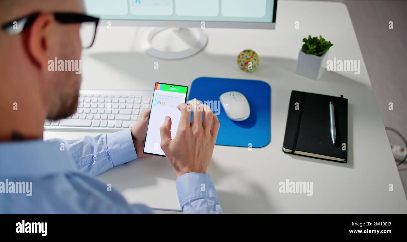 Kanban Scrum Schedule Board Plan App On Phone Stock Photo
