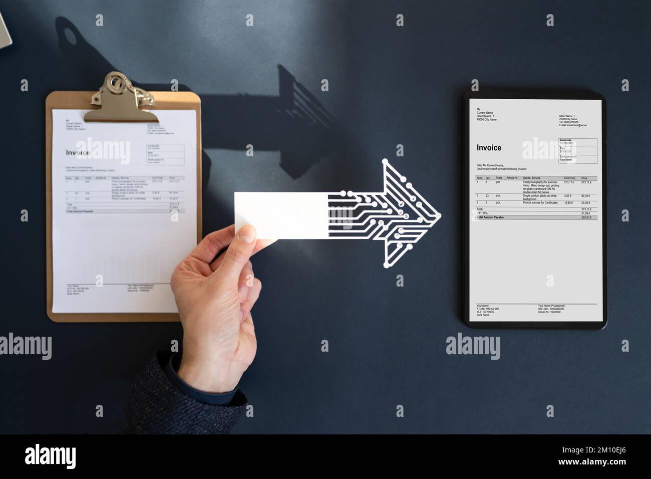 Tax E Invoice Document Software And Digital Transformation Stock Photo