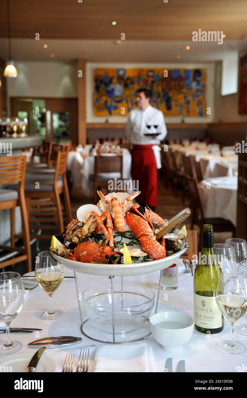 The dining room at The Seafood Restaurant in Padstow, Cornwall Stock