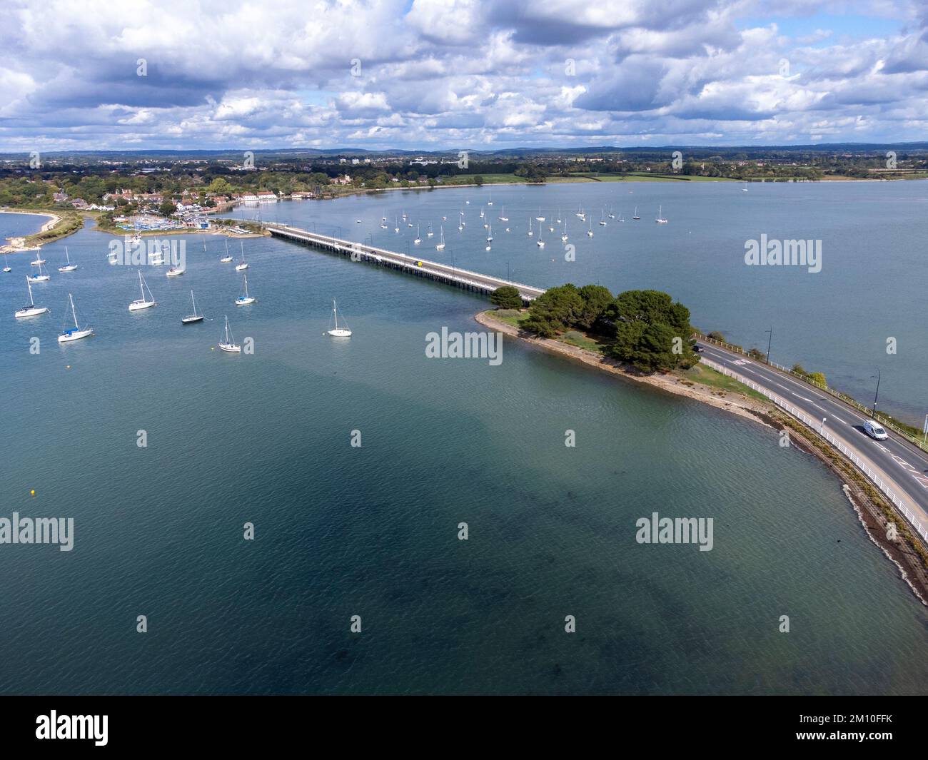Aerial view of Langstone Bridge and harbour Stock Photo - Alamy