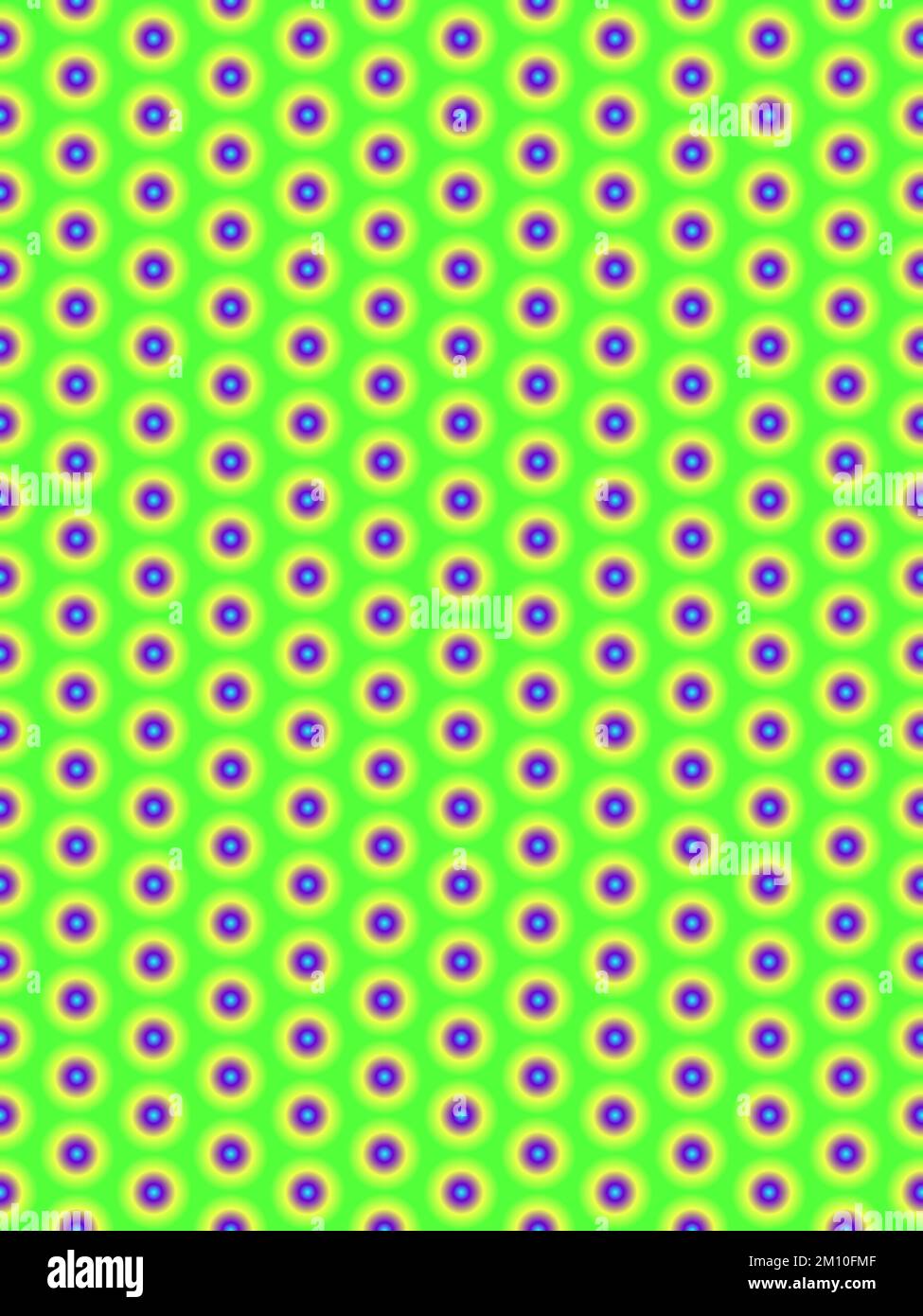 Glowing spheres on green, cartoon seamless vector pattern Stock Vector