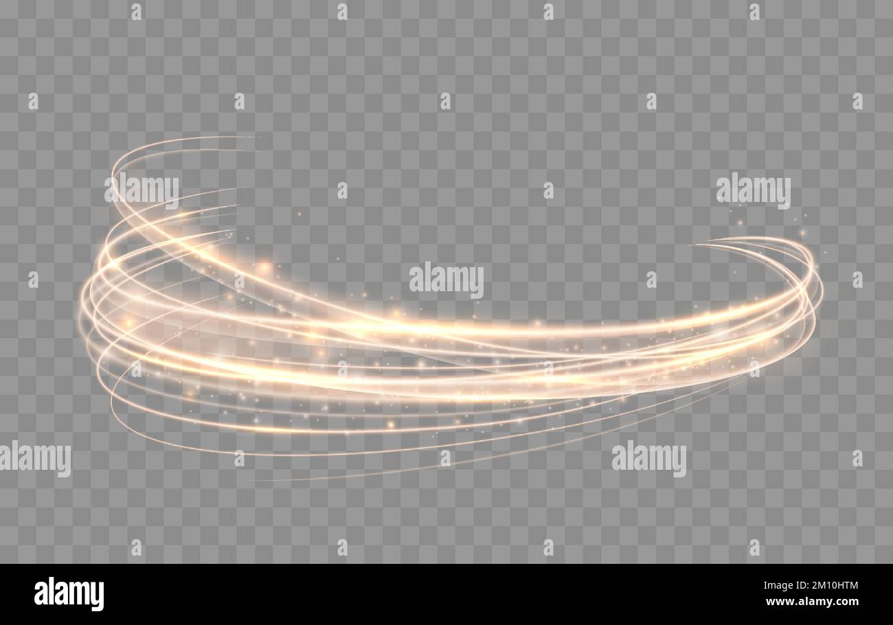 Glowing circle lines. Magic shining circles. Vector golden light effect ...