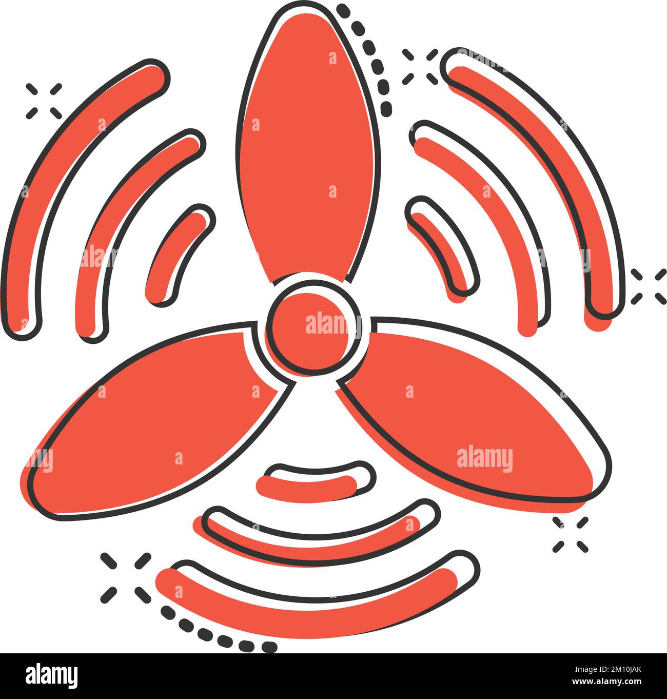 Wind power plant icon in comic style. Turbine cartoon vector ...