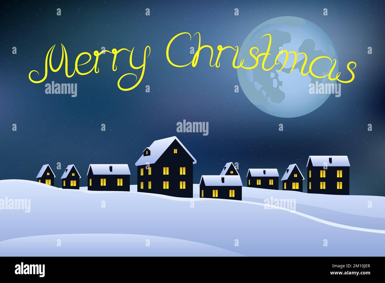 Merry Christmas greeting card. Vector illustration Stock Vector Image ...