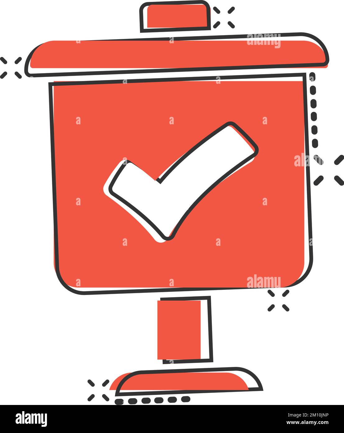 Checklist vector icon in comic style. Survey cartoon vector ...