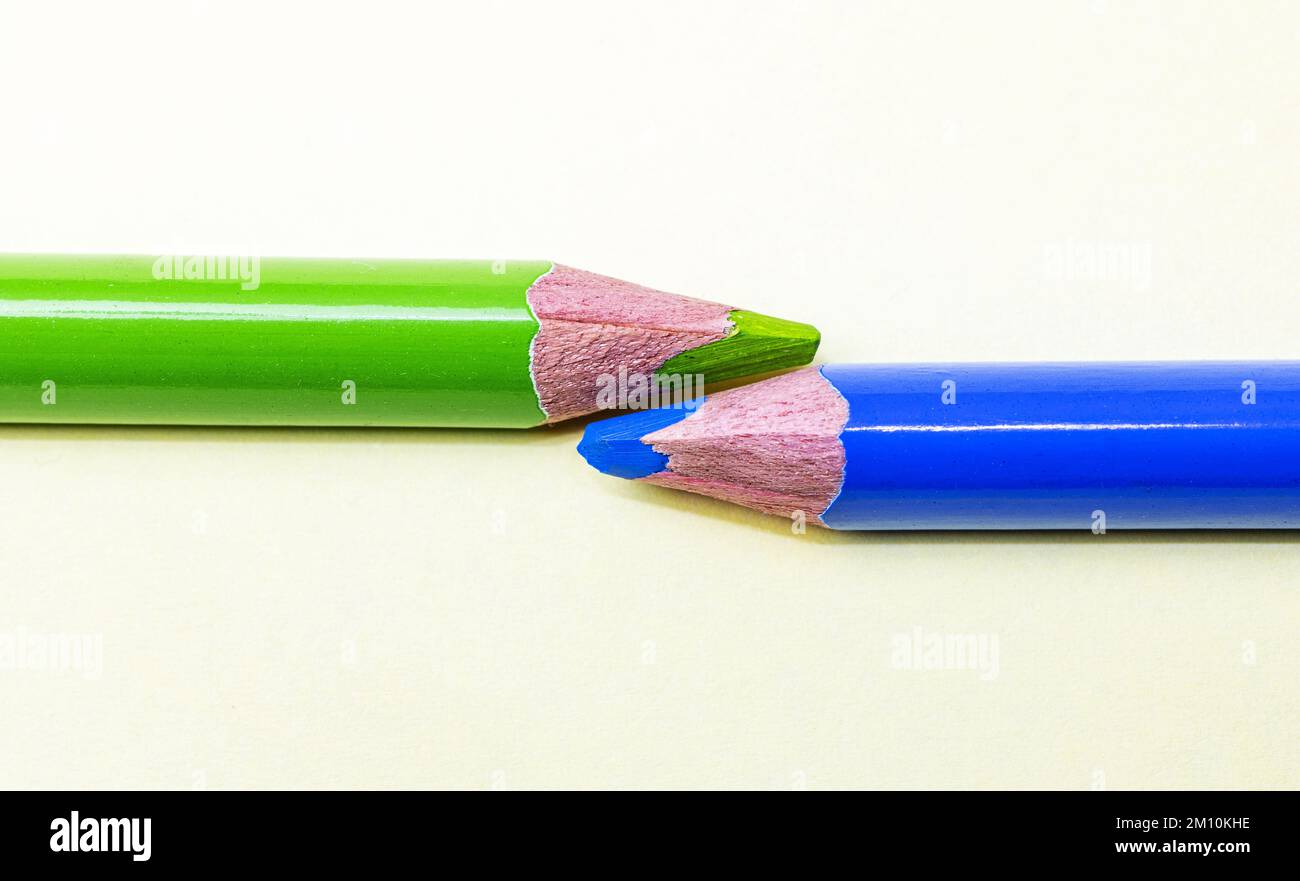 Wooden colored pencils ready for drawing Stock Photo Alamy