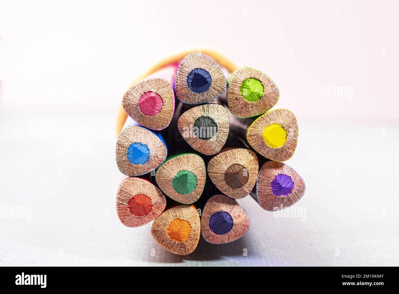 Wooden colored pencils ready for drawing Stock Photo Alamy
