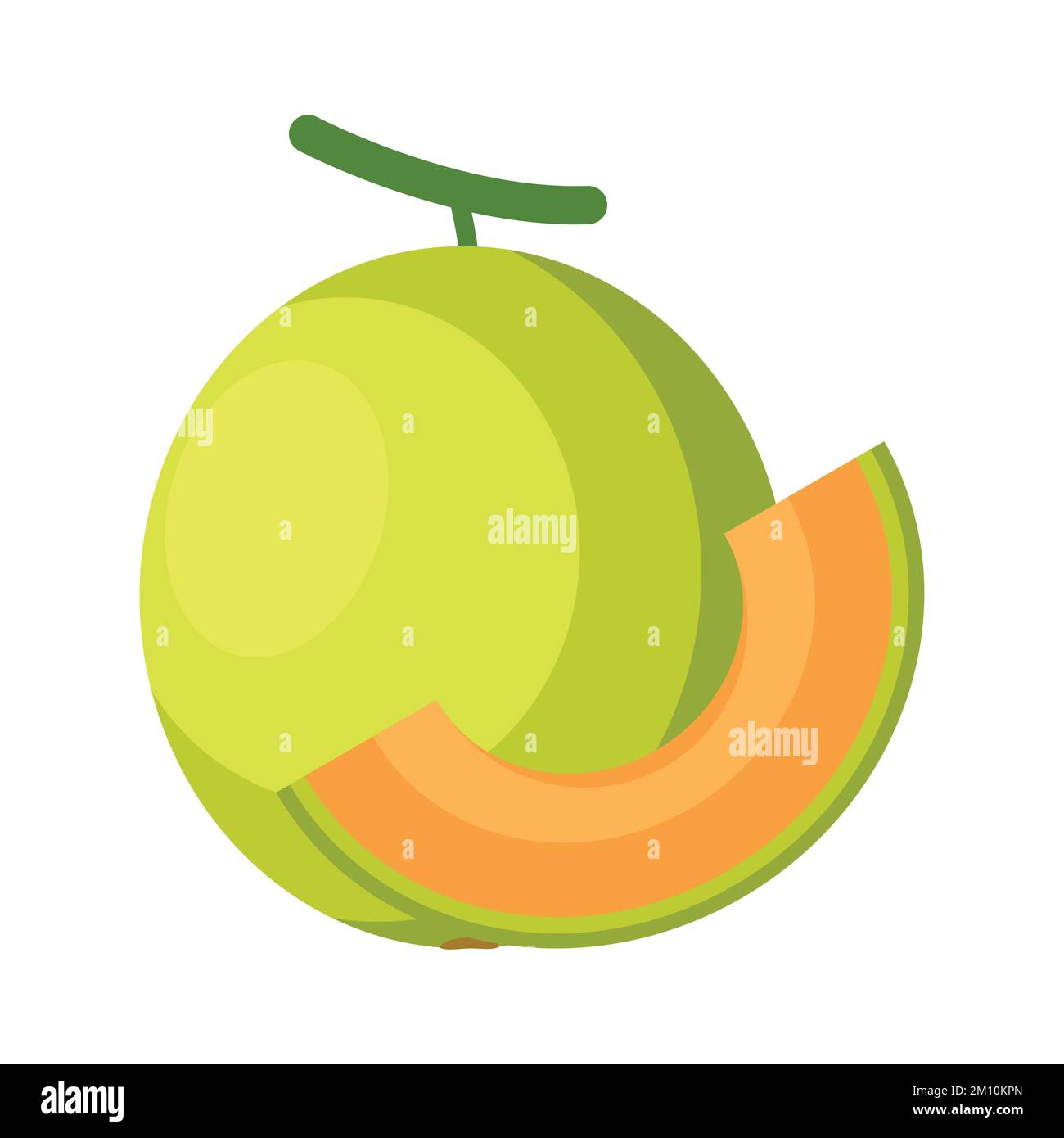 Melon Flat design clip art vector illustration isolated on a white background Stock Vector