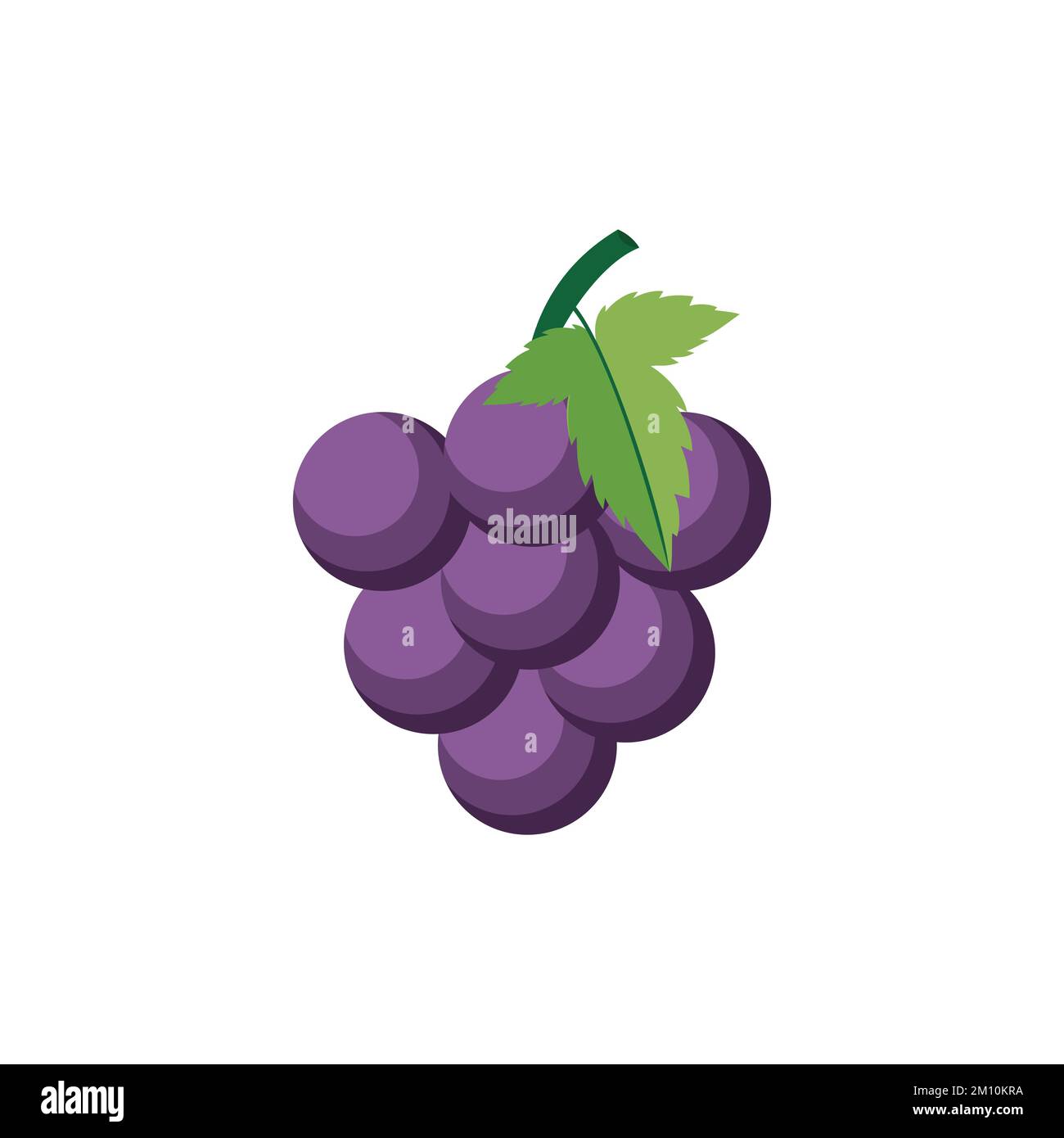Grapes Flat design clip art vector illustration isolated on a white background Stock Vector