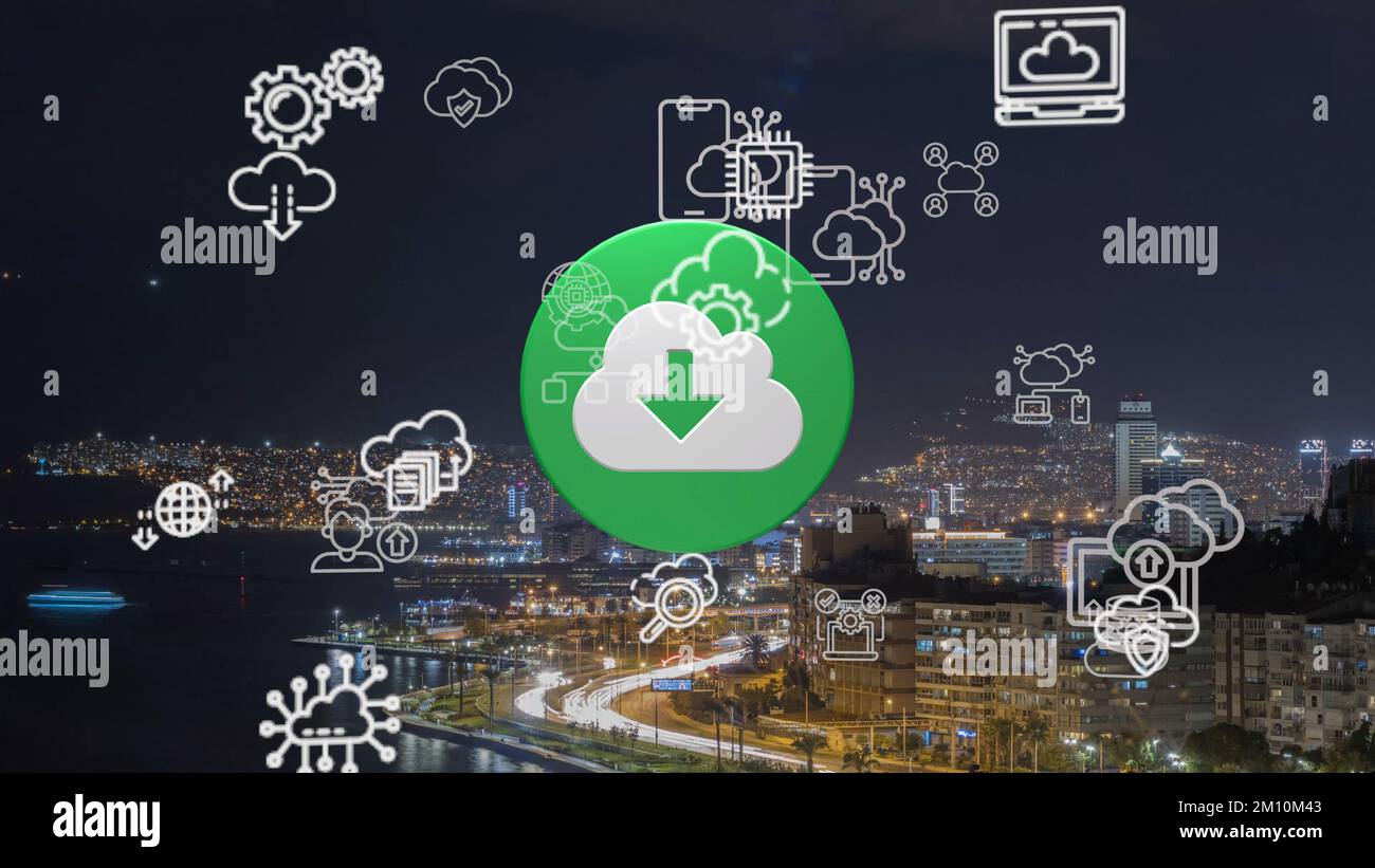 Cloud Computing diagram Network Data Storage Technology Service Stock ...