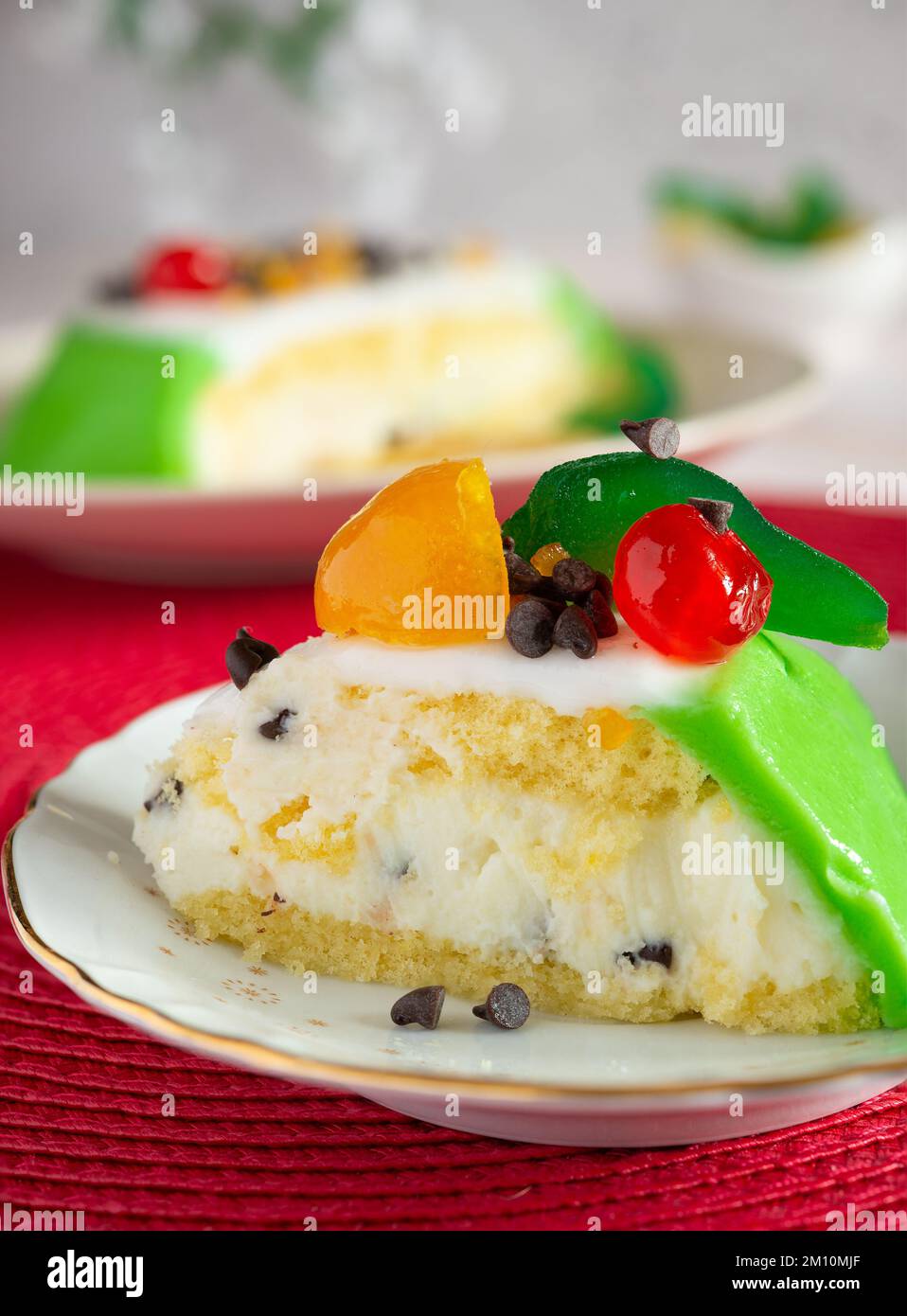 cake typical Sicilian cassata with ricotta and candied fruit Stock ...