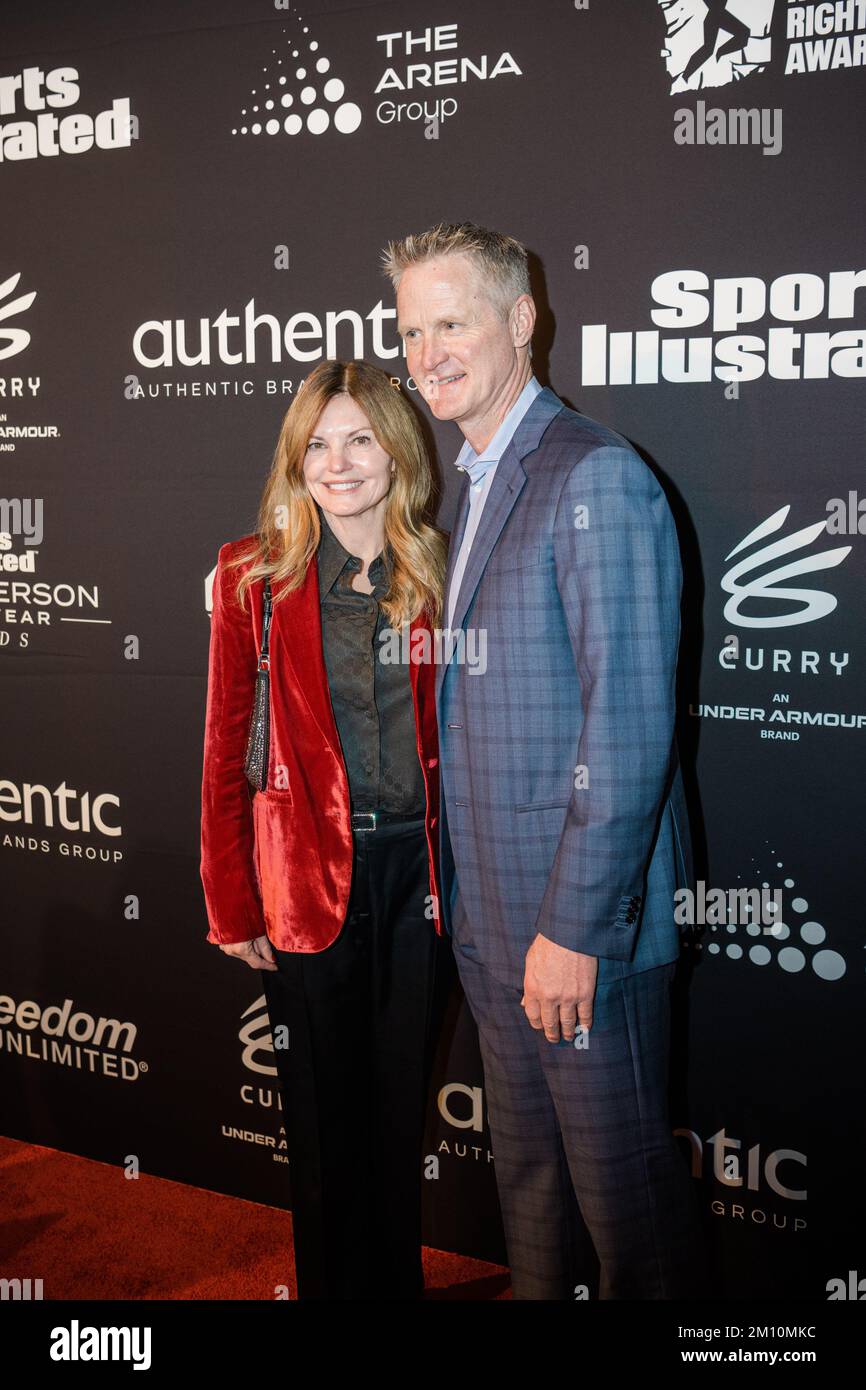 Warriors basketball coach, Steve Kerr and Wife Margot Kerr, walk the