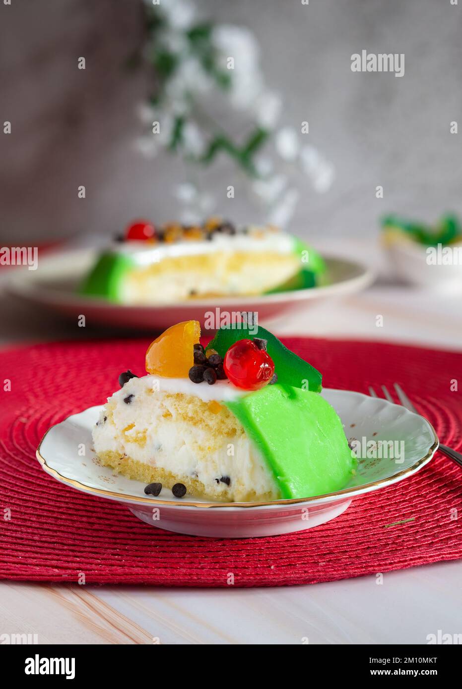 cake typical Sicilian cassata with ricotta and candied fruit Stock ...