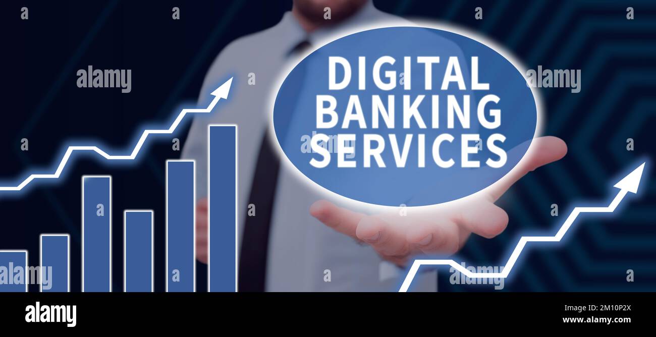 Text caption presenting Digital Banking Services. Concept meaning ...
