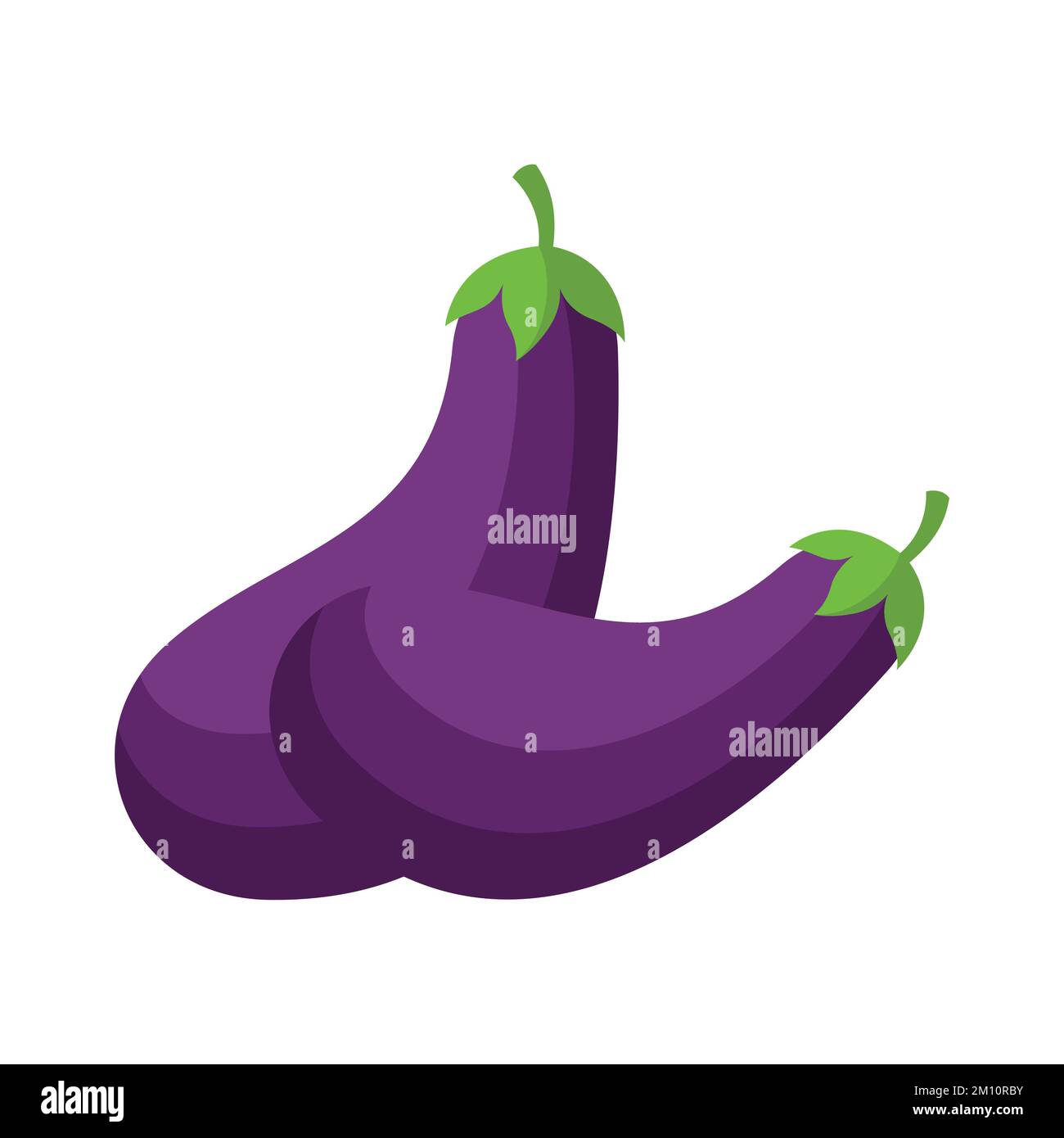 Aubergine Flat design clip art vector illustration isolated on a white