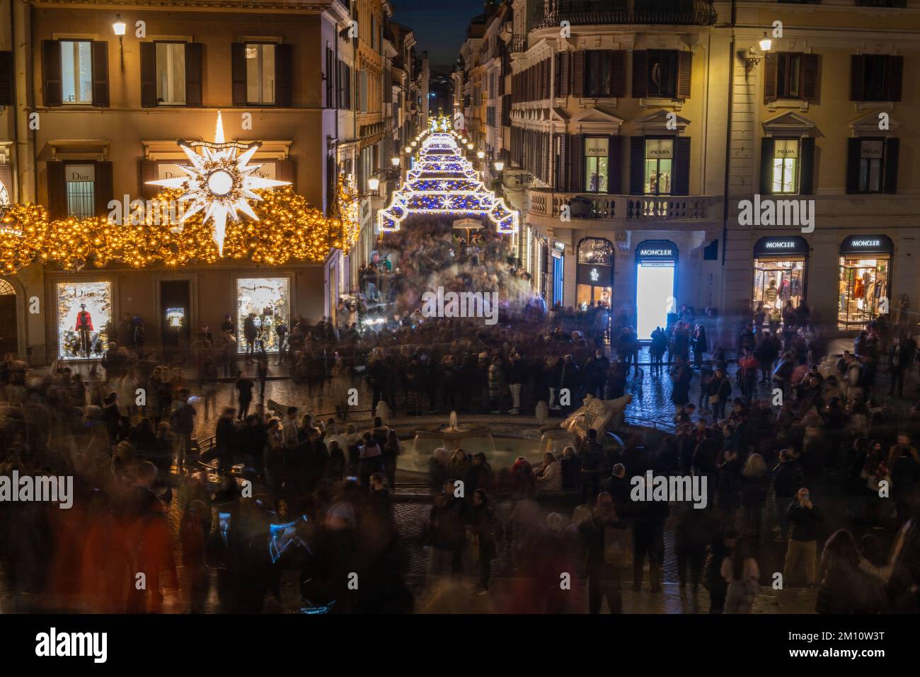 November 27, 2022 Rome, Italy Christmas lights in Condotti street