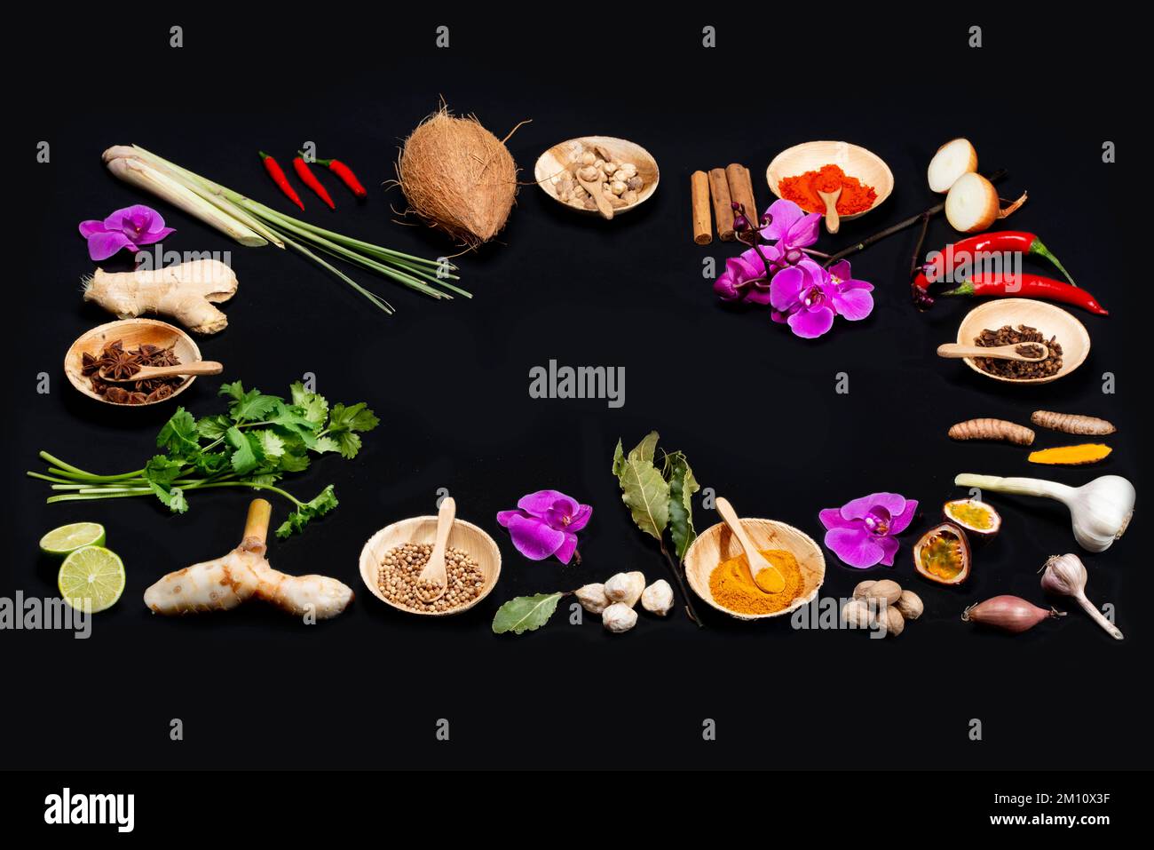A collection of Indonesian ingredients from Asian cuisine Stock Photo